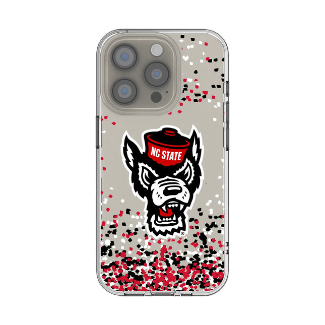 North Carolina State University Wolfpack Confetti Clear Phone Case for Apple iPhone