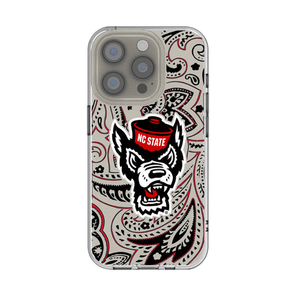 North Carolina State University Wolfpack Paisley Clear Phone Case for Apple iPhone