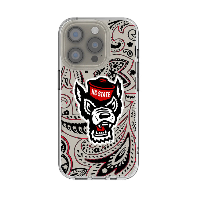 North Carolina State University Wolfpack Paisley Clear Phone Case for Apple iPhone