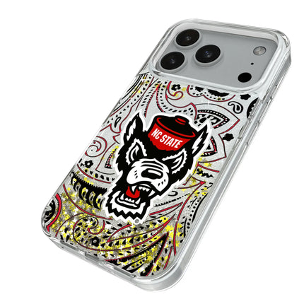 North Carolina State University Wolfpack Paisley Glitter Phone Case for Apple iPhone