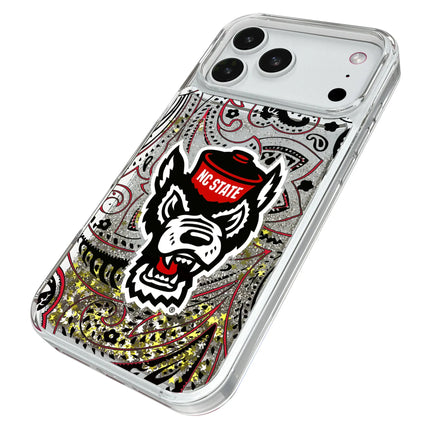 North Carolina State University Wolfpack Paisley Glitter Phone Case for Apple iPhone