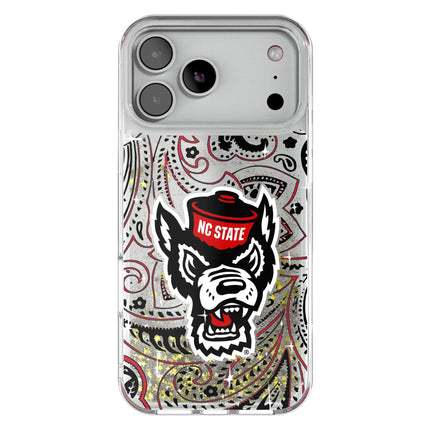 North Carolina State University Wolfpack Paisley Glitter Phone Case for Apple iPhone