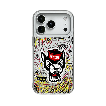 North Carolina State University Wolfpack Paisley Glitter Phone Case for Apple iPhone
