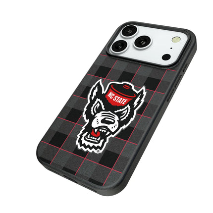 North Carolina State University Wolfpack Plaid MagSafe Compatible Phone Case for Apple iPhone