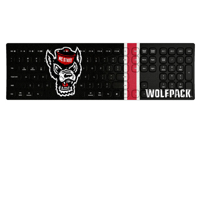 North Carolina State University Wolfpack Stripe Curved Wireless Keyboard