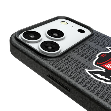 North Carolina State University Wolfpack Text Backdrop MagSafe Compatible Phone Case for Apple iPhone