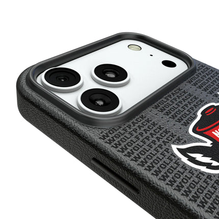 North Carolina State University Wolfpack Text Backdrop MagSafe Compatible Phone Case for Apple iPhone