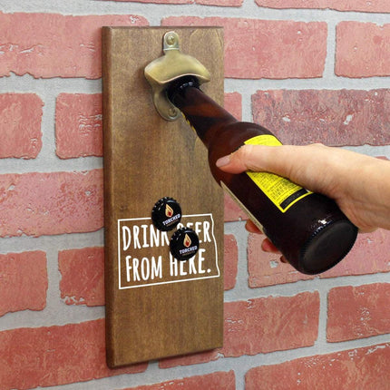 North Dakota Drink Beer From Here Cap Catching Magnetic Bottle Opener