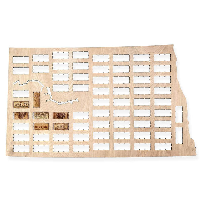North Dakota Wine Cork Map