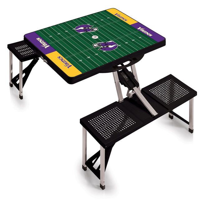 Minnesota Vikings Football Field - Picnic Table Portable Folding Table with Seats