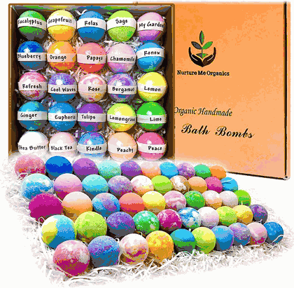 Nurture Me Organic Spa Bath Bomb Set - 50 Pieces