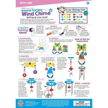 Gnome Garden Wind Chime Wood Craft & Paint Kit