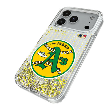 Oakland As 1971-1981 - Cooperstown Collection Pinstripe Glitter Phone Case for Apple iPhone