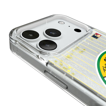 Oakland As 1971-1981 - Cooperstown Collection Pinstripe Glitter Phone Case for Apple iPhone
