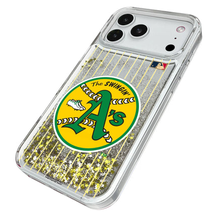 Oakland As 1971-1981 - Cooperstown Collection Pinstripe Glitter Phone Case for Apple iPhone