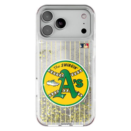 Oakland As 1971-1981 - Cooperstown Collection Pinstripe Glitter Phone Case for Apple iPhone