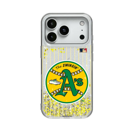 Oakland As 1971-1981 - Cooperstown Collection Pinstripe Glitter Phone Case for Apple iPhone