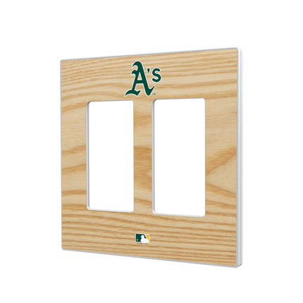 Oakland Athletics Baseball Bat Hidden-Screw Light Switch Plate
