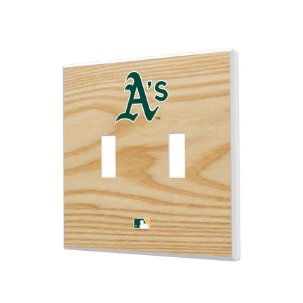 Oakland Athletics Baseball Bat Hidden-Screw Light Switch Plate