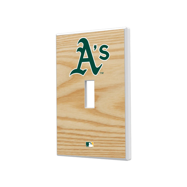 Oakland Athletics Baseball Bat Hidden-Screw Light Switch Plate