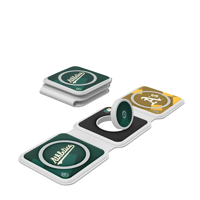 Oakland Athletics Color Block Foldable 3 in 1 Charger