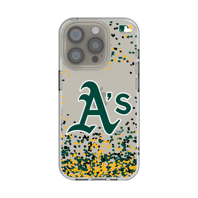 Oakland Athletics Confetti Clear Phone Case for Apple iPhone