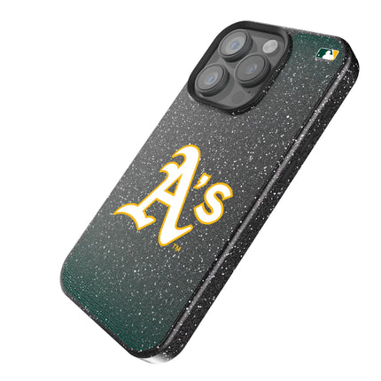 Oakland Athletics Linen Black Bling Phone Case for Apple iPhone