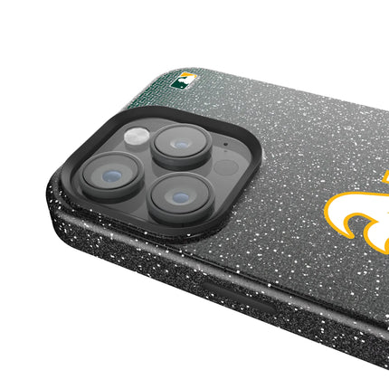 Oakland Athletics Linen Black Bling Phone Case for Apple iPhone