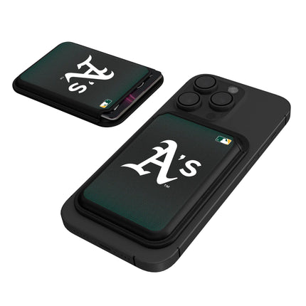 Oakland Athletics Linen Black Magnetic Credit Card Wallet