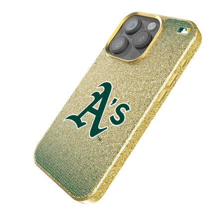 Oakland Athletics Linen Bling Phone Case for Apple iPhone