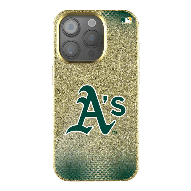 Oakland Athletics Linen Bling Phone Case for Apple iPhone
