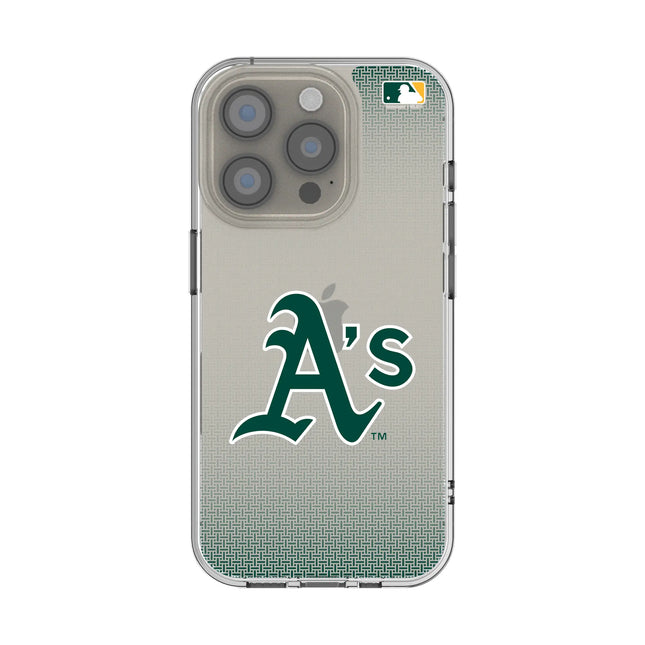 Oakland Athletics Linen Clear Phone Case for Apple iPhone