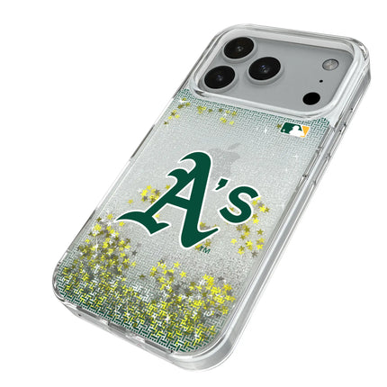 Oakland Athletics Linen Glitter Phone Case for Apple iPhone