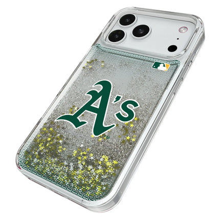 Oakland Athletics Linen Glitter Phone Case for Apple iPhone