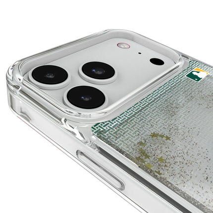 Oakland Athletics Linen Glitter Phone Case for Apple iPhone