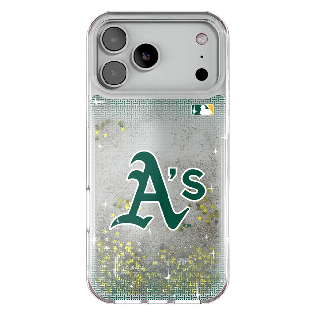 Oakland Athletics Linen Glitter Phone Case for Apple iPhone