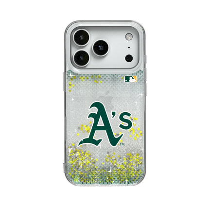 Oakland Athletics Linen Glitter Phone Case for Apple iPhone