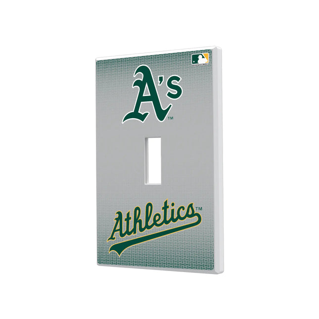 Oakland Athletics Linen Hidden-Screw Light Switch Plate