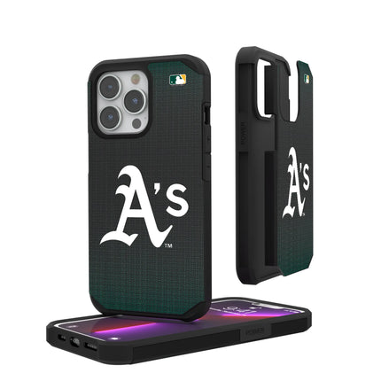 Oakland Athletics Linen Rugged Phone Case for Apple iPhone