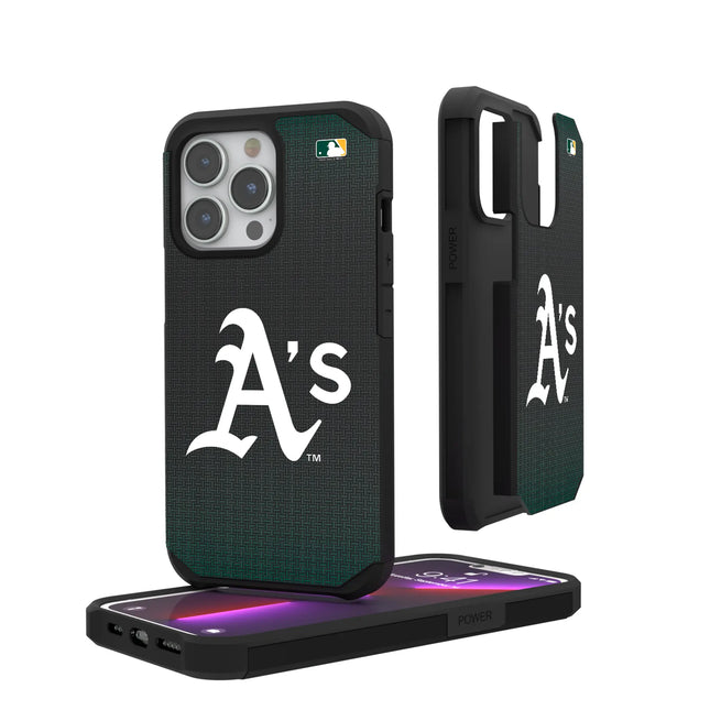 Oakland Athletics Linen Rugged Phone Case for Apple iPhone