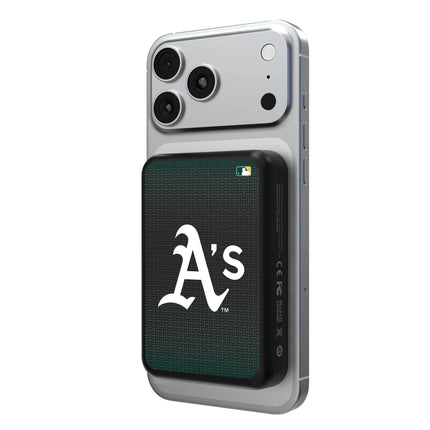 Oakland Athletics Linen Wireless Mag Power Bank