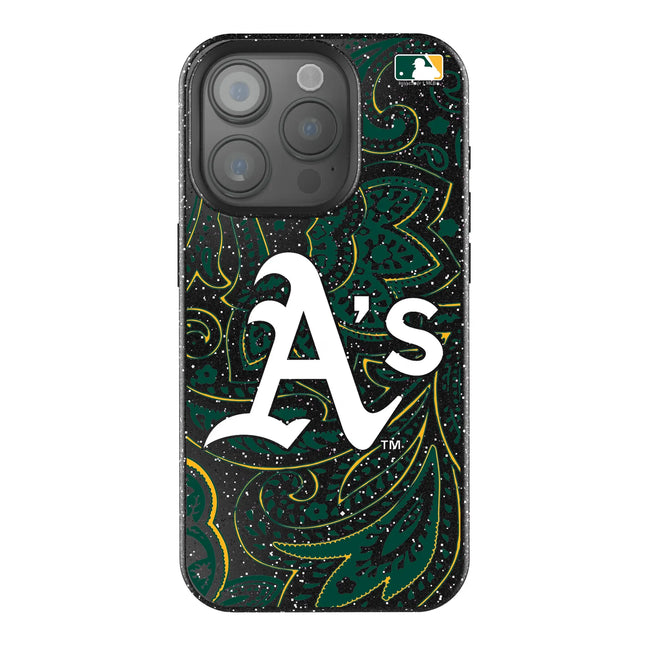 Oakland Athletics Paisley Black Bling Phone Case for Apple iPhone