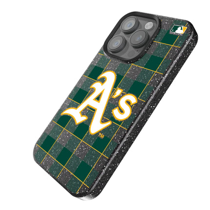 Oakland Athletics Plaid Black Bling Phone Case for Apple iPhone