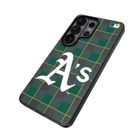 Oakland Athletics Plaid MagSafe Compatible Phone Case for Samsung Galaxy