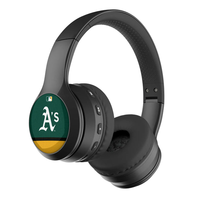 Oakland Athletics Stripe Wireless Over-Ear BT Headphones With Case