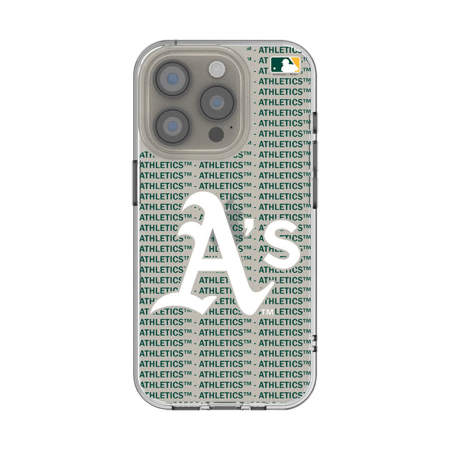 Oakland Athletics Text Backdrop Clear Phone Case for Apple iPhone