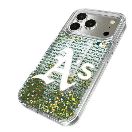 Oakland Athletics Text Backdrop Glitter Phone Case for Apple iPhone
