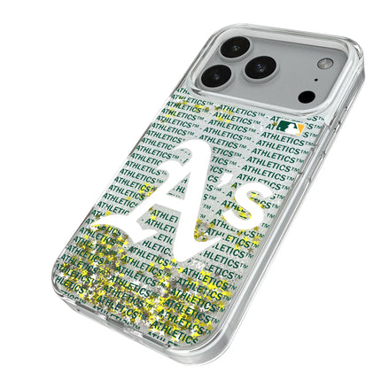 Oakland Athletics Text Backdrop Glitter Phone Case for Apple iPhone
