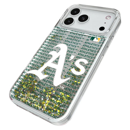 Oakland Athletics Text Backdrop Glitter Phone Case for Apple iPhone