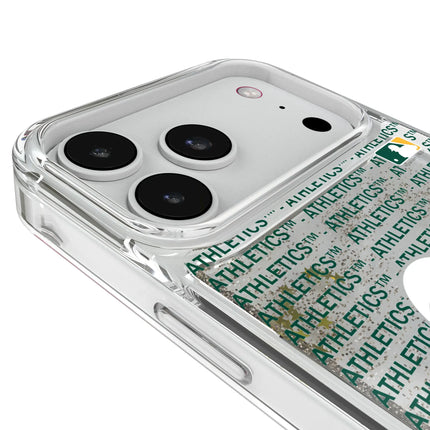 Oakland Athletics Text Backdrop Glitter Phone Case for Apple iPhone